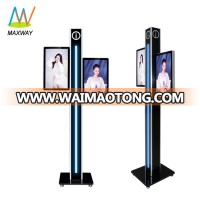 free standing 21.5 inch dual screen LCD advertising display